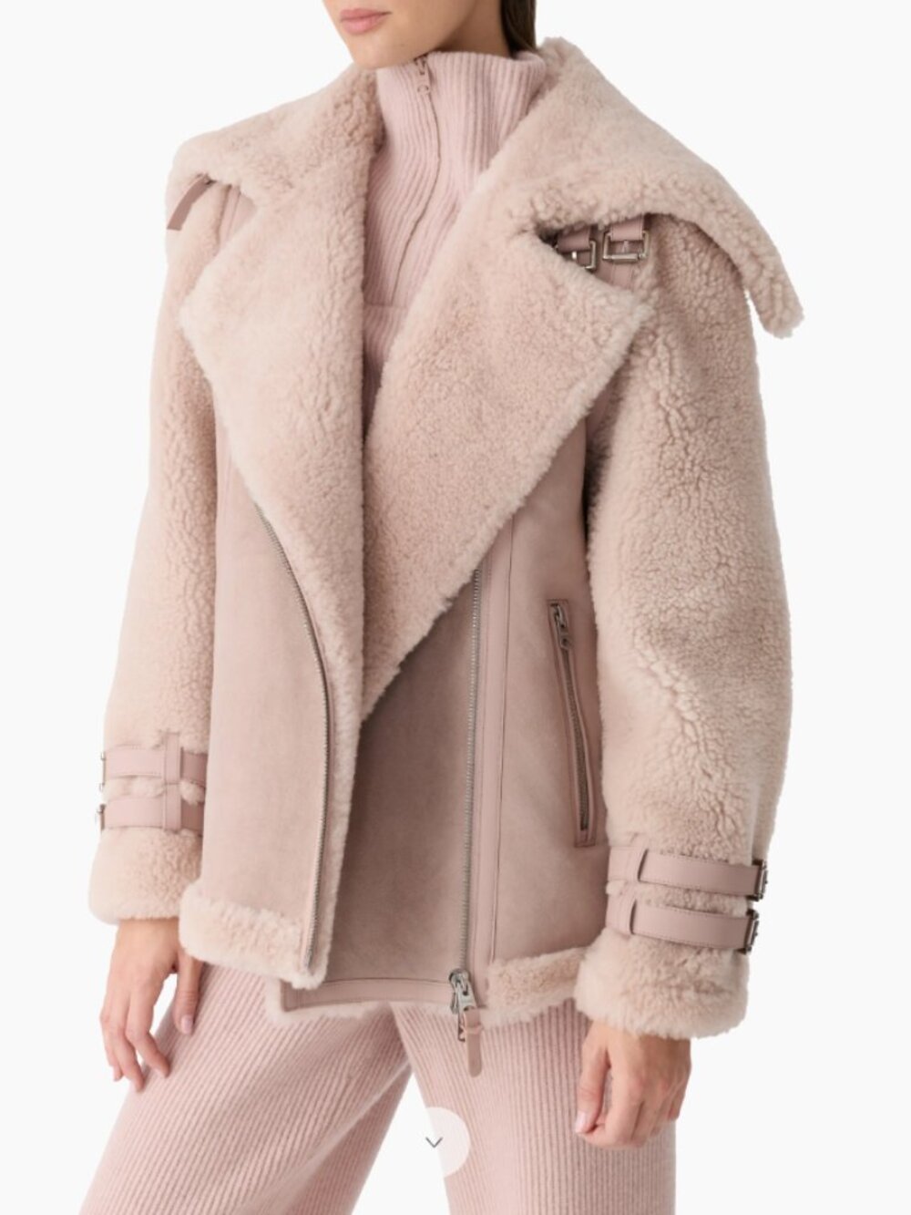 Mackage Rhoslyn Suede & Shearling Moto Jacket